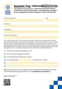 Bewerbung zum Sozialen Tag